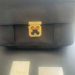 Chloé Black and Gold Leather Bag